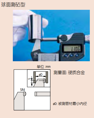 球型測砧壁厚千分尺